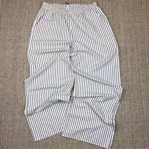 🤍 G&D Luke Linen Pants | Size L | Off White & Black Pinstripe